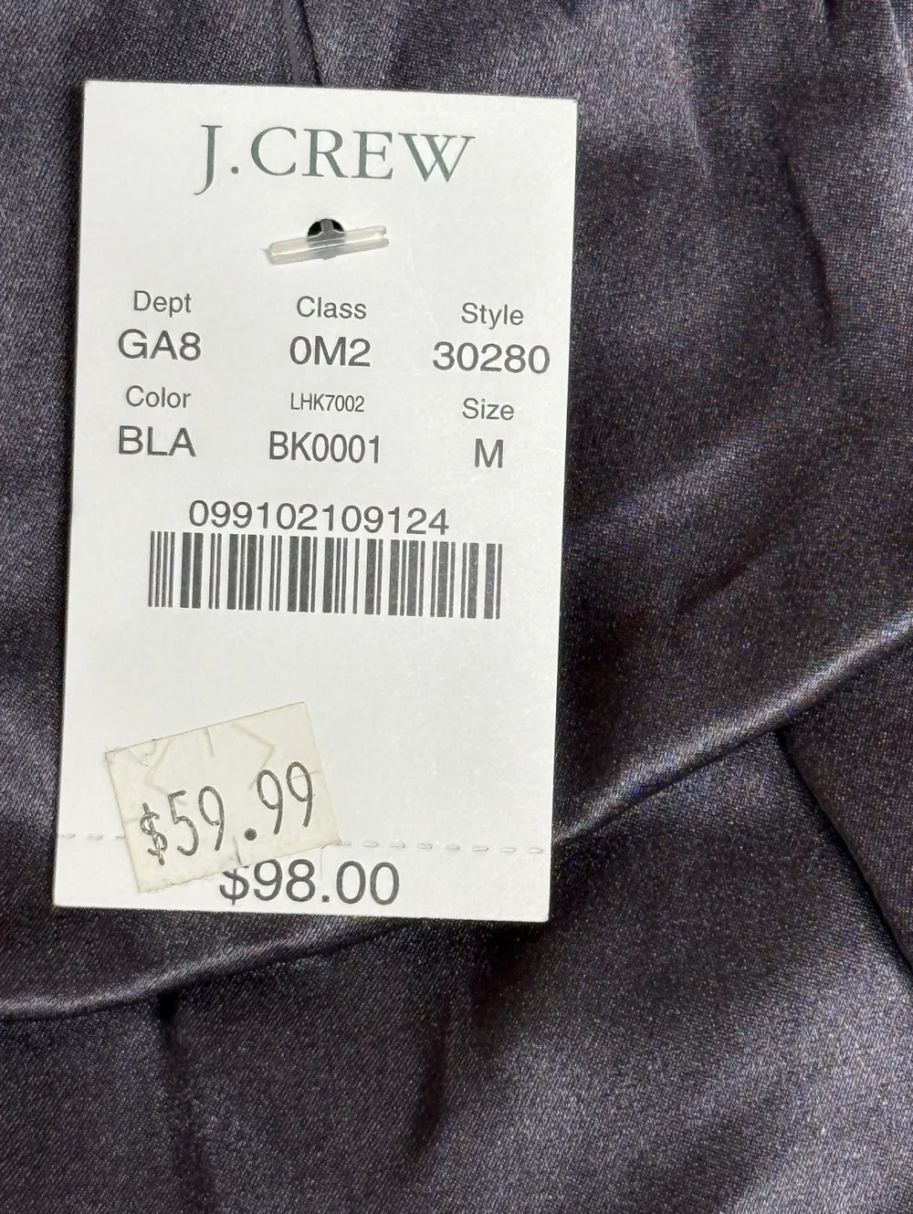 J.Crew Women's Ruffle Satin Blouse w/ Black Straps & Belt M